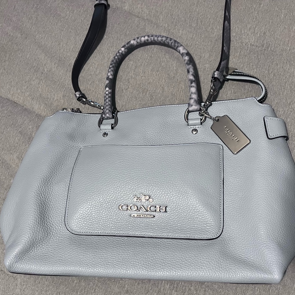 Coach Gray Leather Tote Bag